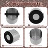 Coffee Knock Box Stainless Steel Espresso Knock Box Non Slip Coffee Ground Knock Box with Rubber Ring Beveled Coffee Ground Bin