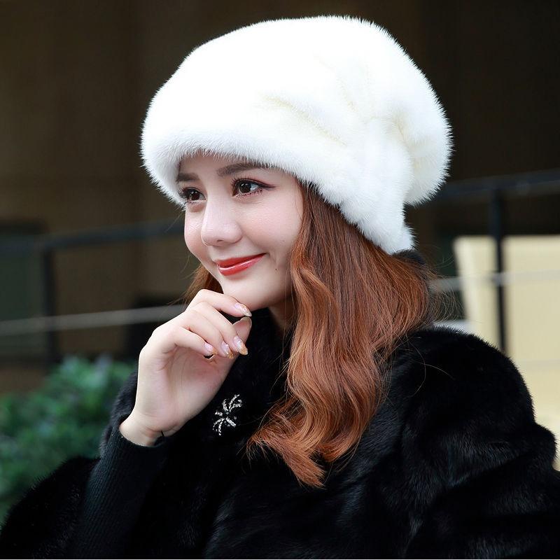 

Зимняя мода Норковый берет Шапка из норки Женская зимняя теплая меховая шапка Модная шапка XXL (head circumference 62cm and above)