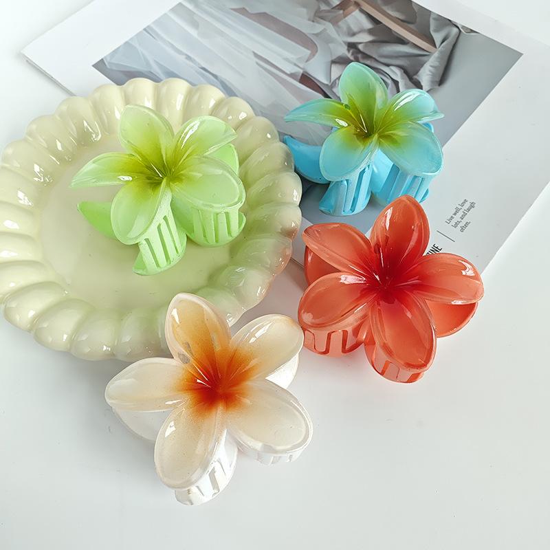 Red Flower Hair Clips For Women Trendy Sweet Hair Claws Crab Clamp Barrettes Mujer Hawaiian Headwear Girls Hair Accessories