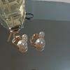 Korean White Imitation Pearls Two Bead Dangle Earrings Sweet Drop Earrings Fashion Women Jewelry Accessories Wholesale