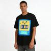 Retro Smiley Face Cassette Print T-Shirt Unisex Vintage Casual Loose Crew Neck Top Pure cotton T-shirt