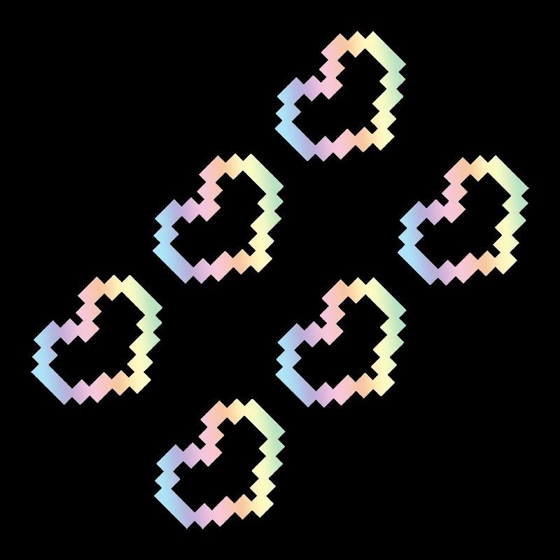 Car stickers mosaic pixel style love heart-shaped car stickers window glass body bumper decoration waterproof stickers 6PCS/1SET