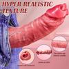 Extensor de pene realista con 10 patrones de vibración lamedora Realista Agrandador de pene Engrosamiento Juguete para adultos Vibrador masculino Juguete sexual masculino