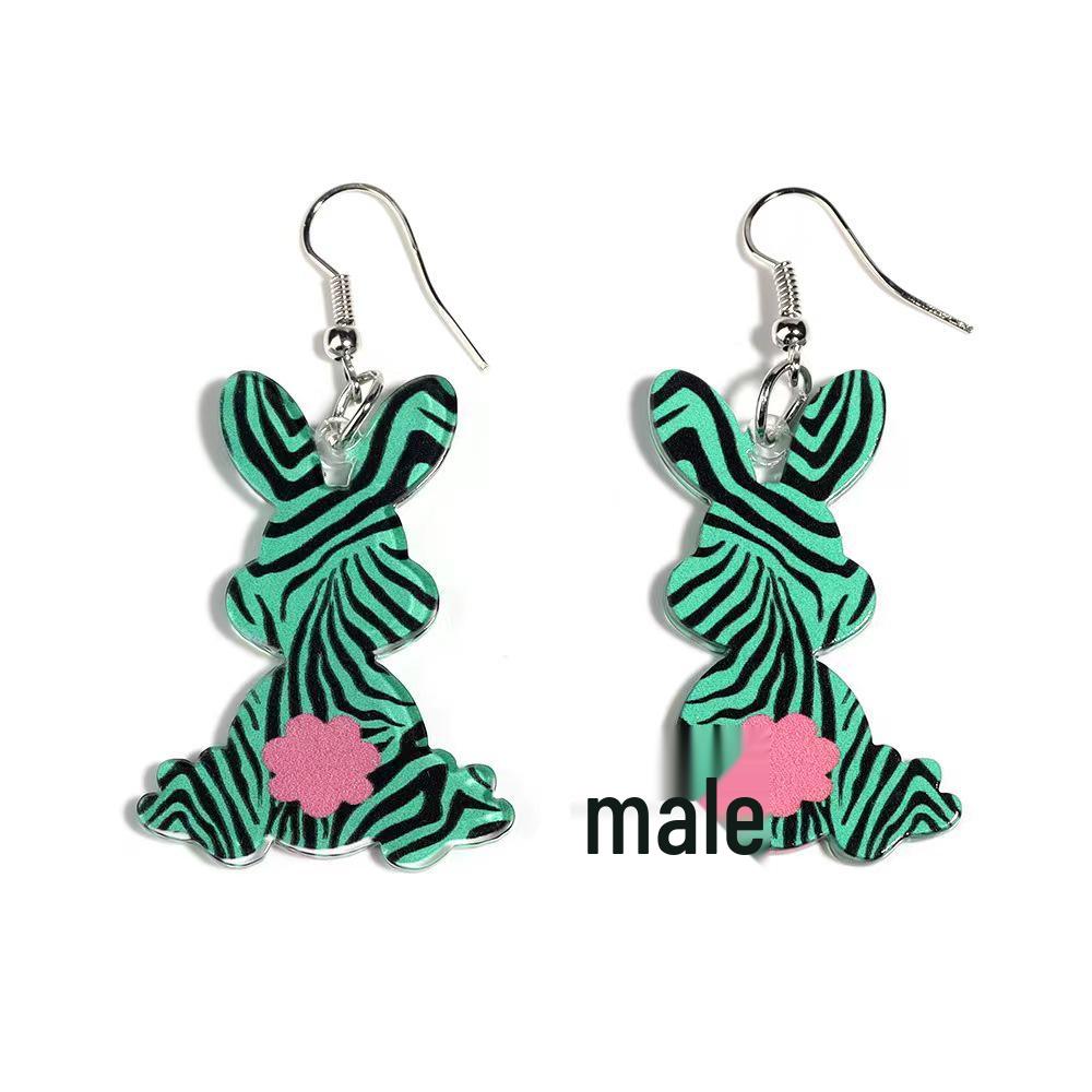 Easter Acrylic Rabbit & Carrot Dangle Earrings for Women - Cute Cartoon Design