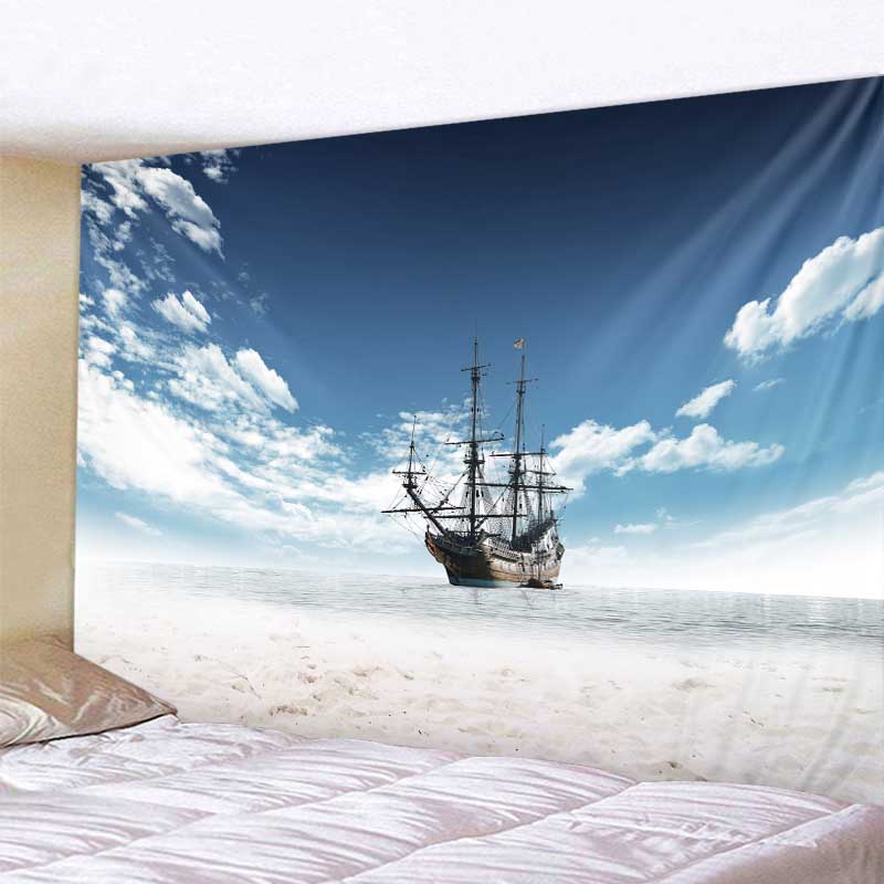 Nautical tapestry pirate ship wall hanging psychedelic decoration aesthetics living room bedroom dormitory wall decoration