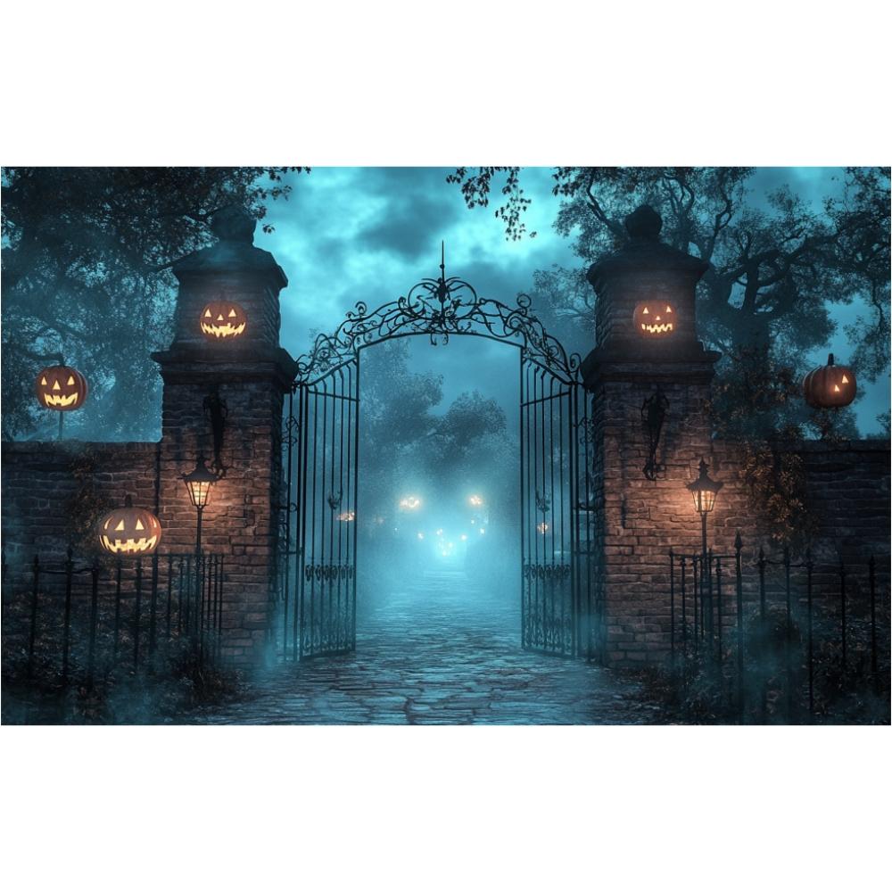 Halloweenské pozadí na párty Tančící kostra Zlá dýně Banner Znamení Potřeby Fotografické pozadí Rekvizity Vhodné pro výzdobu pokoje