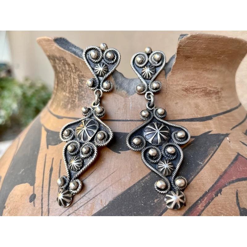 Bohemian Earrings Suitable For women's Ethnic Retro Long Geometric Alloy Pendant earrings, Party Vacation Jewelry