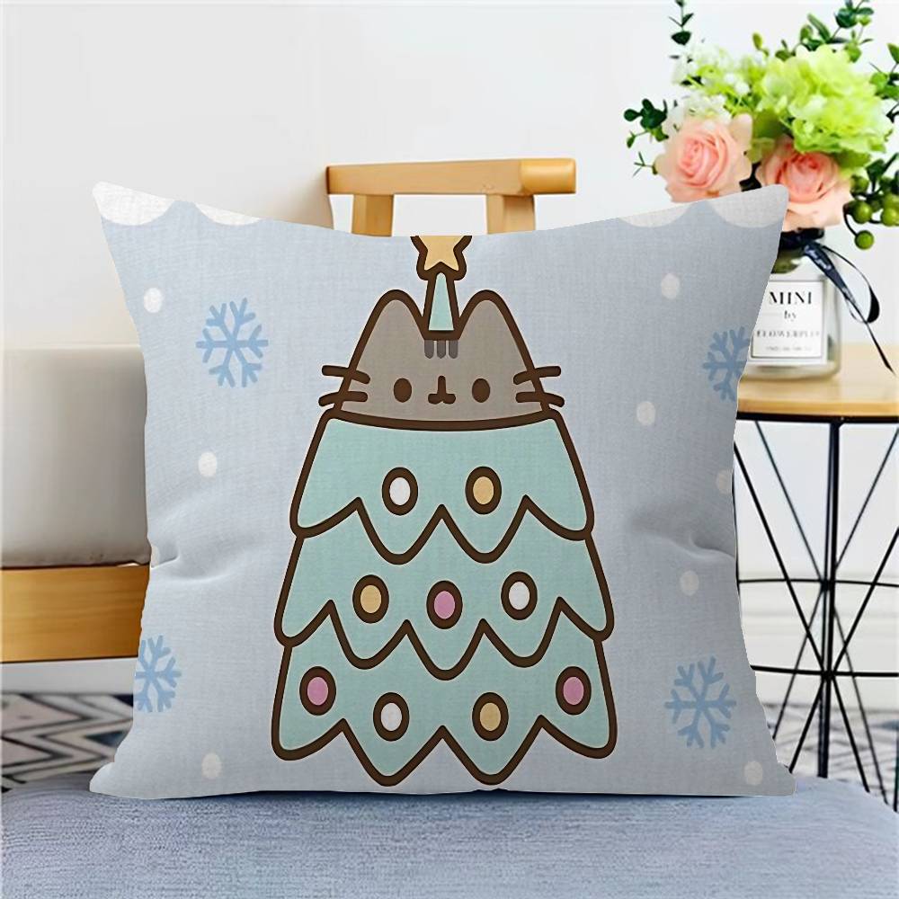 Roztomilý povlak na polštář P-Pusheen Kočka kreslený Dárek Povlak na polštář Ložnice Domov Pohovka Židle Sedák Dekor povlak na polštář