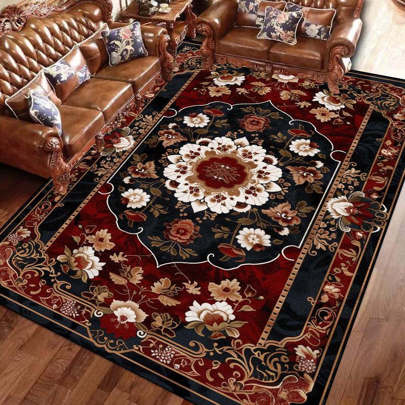 Vintage Persian Carpet Large Area Rug Non Slip Washable for Living Room Bedroom Decoration Floor Mat