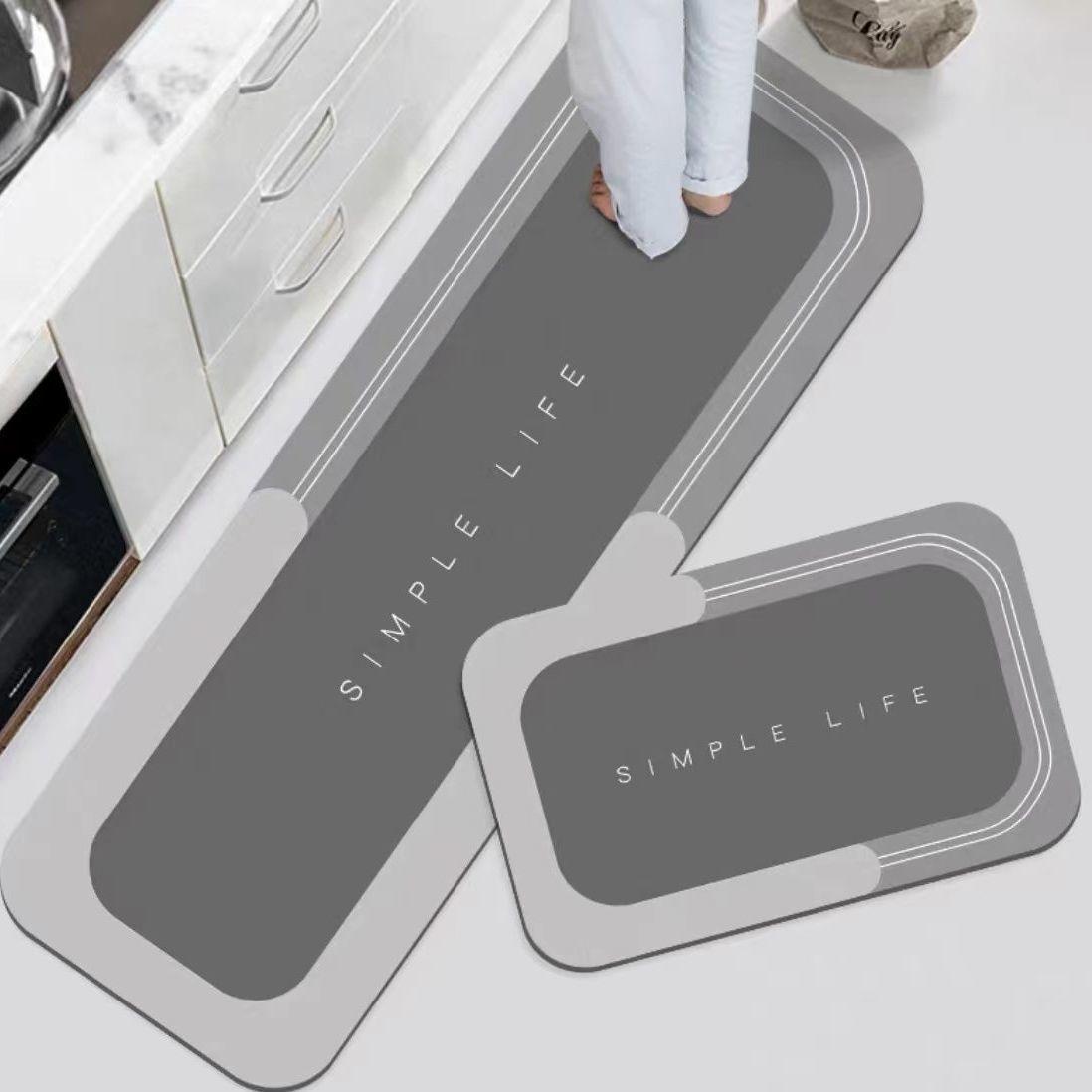 

2 шт. Коврик для кухни, водонепроницаемый, нескользящий и устойчивый к грязи, коврик для ног, бытовой коврик для двери, длинный комплект ковров 40x60cm 16x24inch