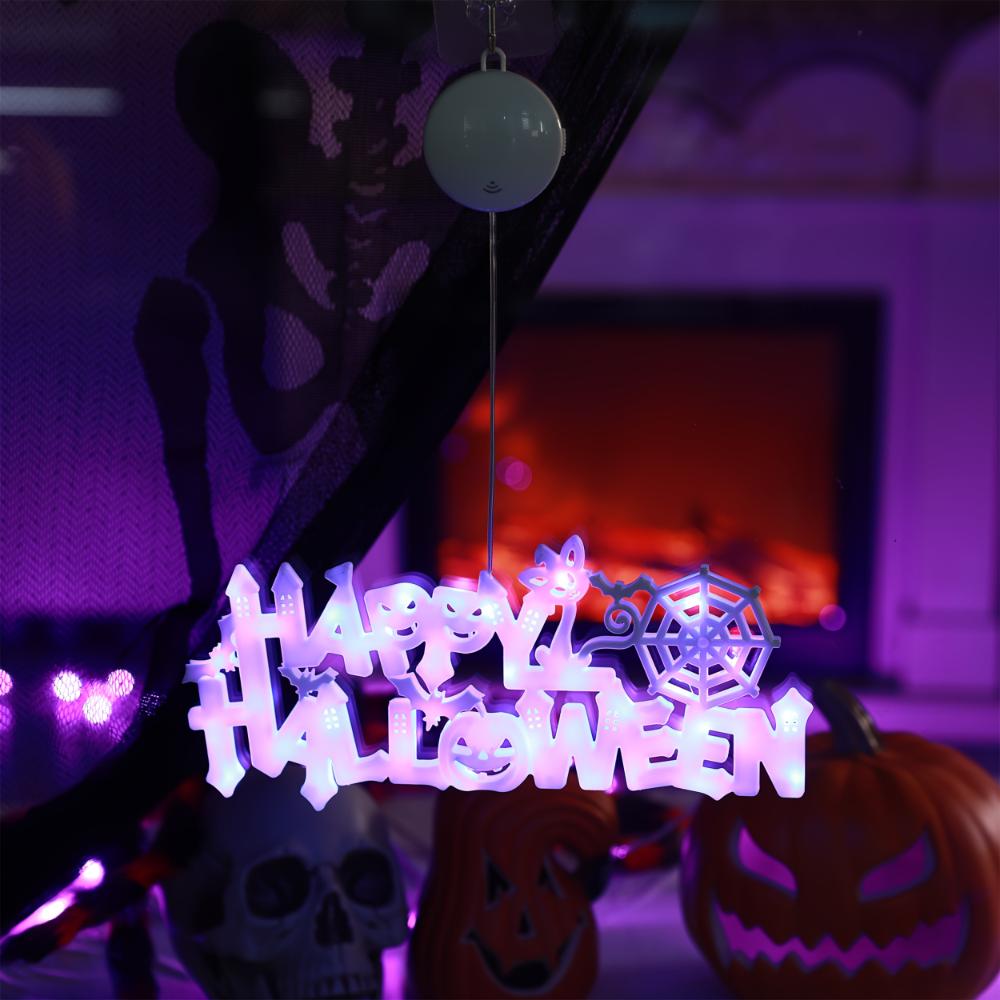 New Halloween Sign Hanging Lamps For Halloween Decorative Lights USB Battery Operated For Indoor Home Party Holiday Decorations