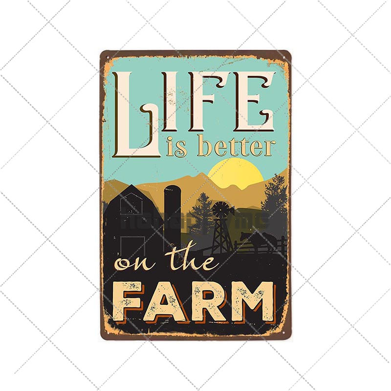Farm Fresh Tin Sign Plaque Metal Vintage Farmhouse Decor Retro House Decoration Wall Poster 20x30 Cm