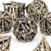 7 Pcs Copper Hand Skull Head Metal Dice Hollow Metal Polyhedral Dice Set Suitable for Role-Playing RPG  Board Game Card Game