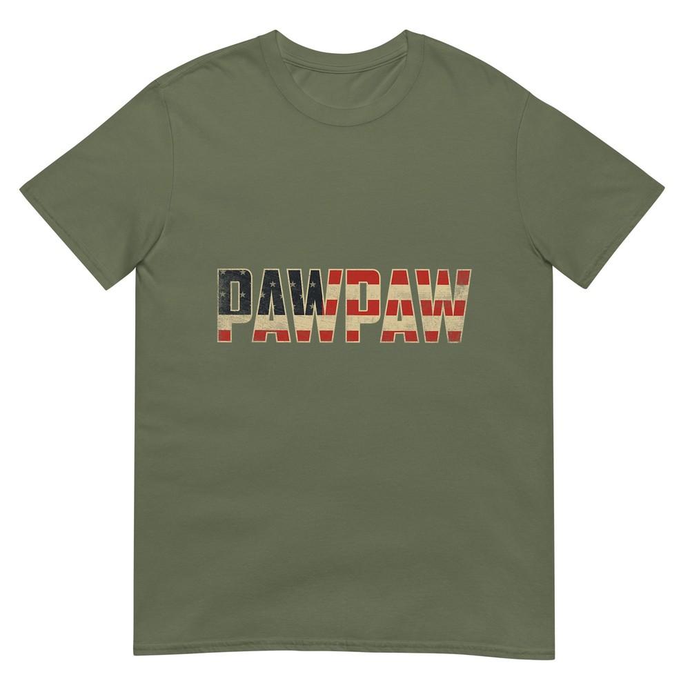 Pawpaw Bold Patriotic American Flag Fathers Day Pawpaw Tshirt