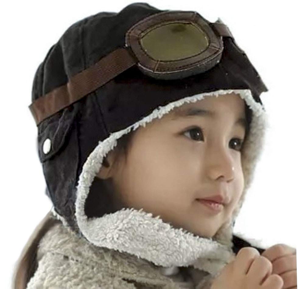 

Pilot Baby Knitted For Cold Cute [ADESUGATA] Hat, Earmuffs, Hat, Autumn/Winter, Thick, Children, Protection, Windproof, Kids, (Black)