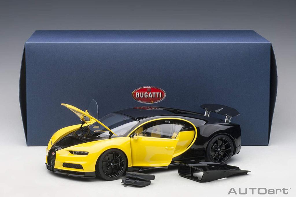 AUTOart Bugatti Chiron 2017 Finished Product 1/18 Yellow/Black