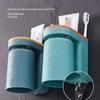 Wall-Mounted Toothbrush & Mouthwash Holder Set with Cup - Punch-Free Bathroom Storage Box