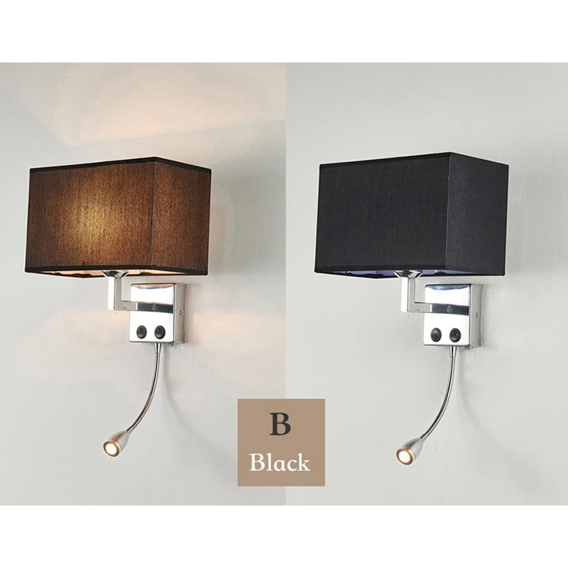 Applique Murale LED d'Intérieur Moderne Créative Chevet de Chambre à Coucher avec Interrupteur Interface USB Hôtel Applique Murale en Tissu Bra