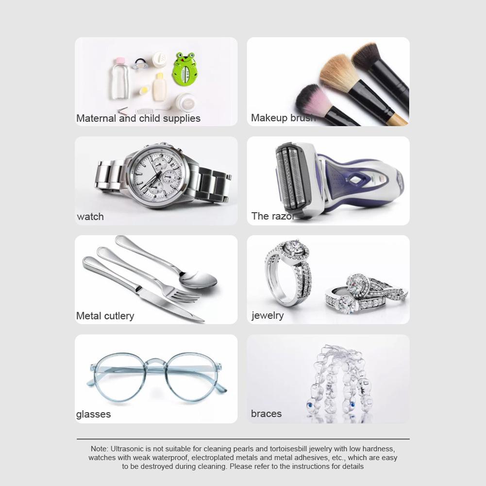 Ultrasonic Cleaner USB Ultrasonics Cleaning Tool 5W Jewelrys Glasses Cleaning Machine 45kHz High-frequency Washing Makeup Brush