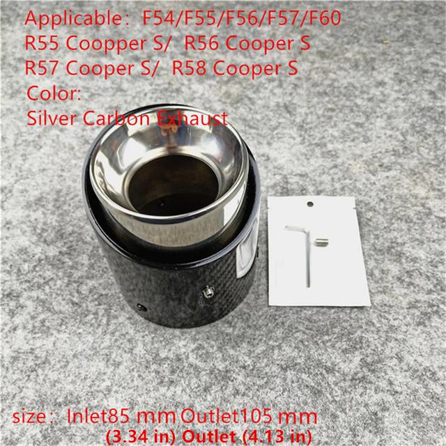 1 Pcs  For Mini Cooper F54 F55 F56 F57 R60 R61 F60 R55 R56 R57 R58 R59 S JCW Carbon Exhaust Tip Pipe Car Accessories