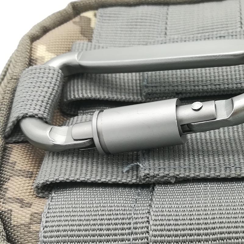 Metal D-Ring Carabiner Locking Buckle with Key Hook - Backpack Accessory and EDC Gear