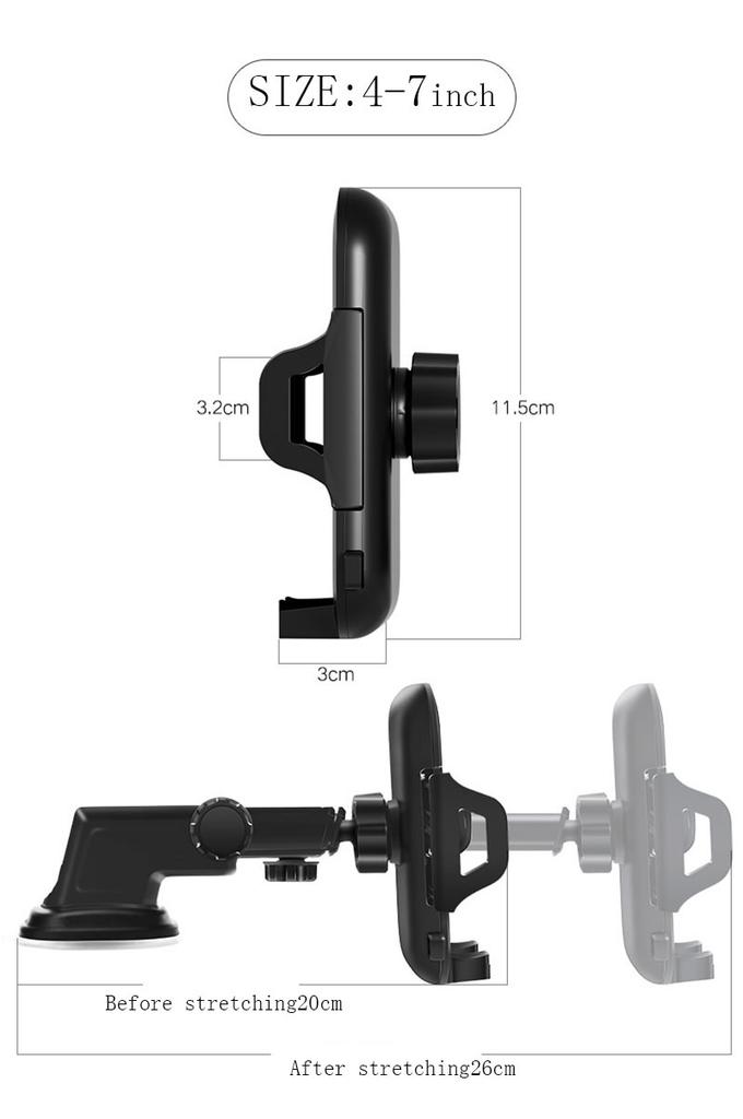 Hochwertige 360-Grad-Halterung Auto-Windschutzscheibenständer Für Mobiltelefone Ideal Für Alle Geräte 4 Bis 7 Zoll