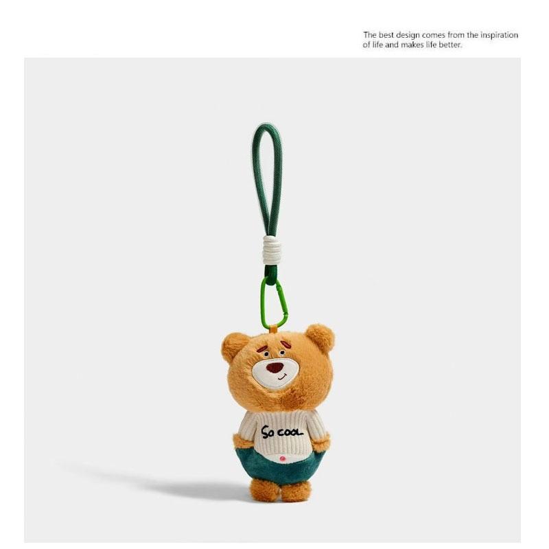 Cute Plush Animal Keychain Bear Cat Pig Rabbit Bag Charm Car Keyring Women Fashion Accessories Birthday Gift