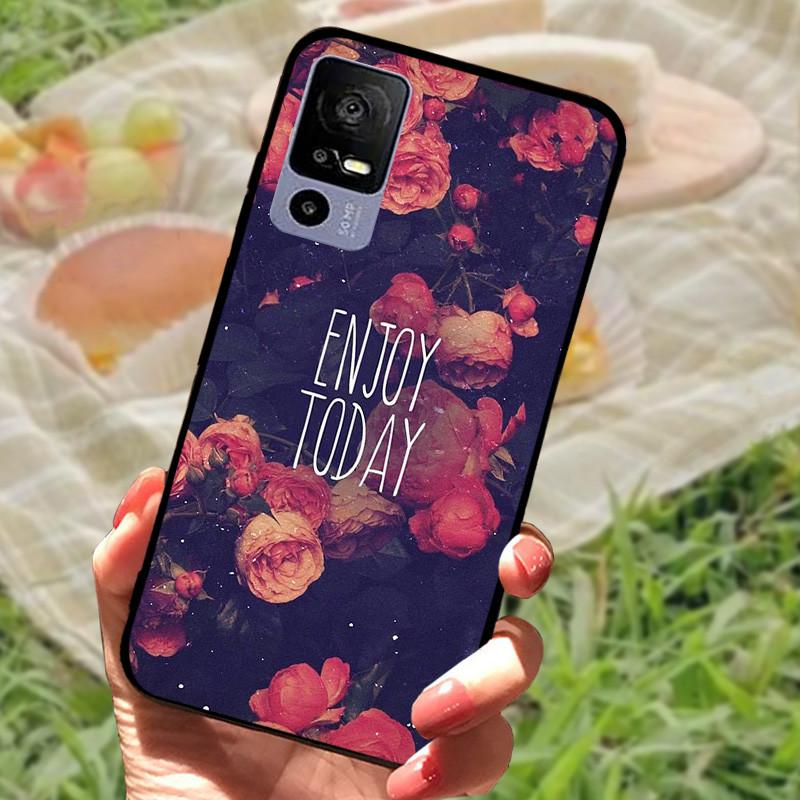 Weiche TPU-Handyhülle für TCL 40R 5G Stoßfeste Schwarze Schutzhülle Bumper für TCL 40 R 5G Schöne Modische Handy-Rückseite Fundas Coques