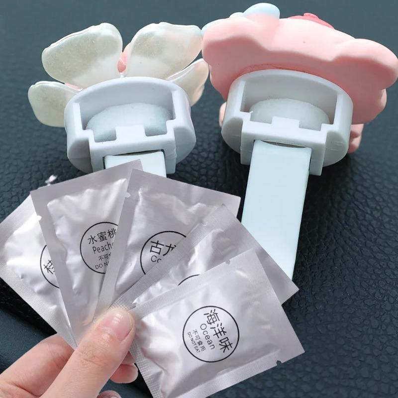 Car Air Fresheners Refills Car Air Vent Clip Replacement Set Pads Solid Fragrance Scent Air Freshener Refill Tablets Lemon Peach