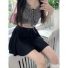 Shorts for Women's Summer Hot Flash Pants High Waist A-line Wide-leg Short Loose Pleated Casual Pants Skirt