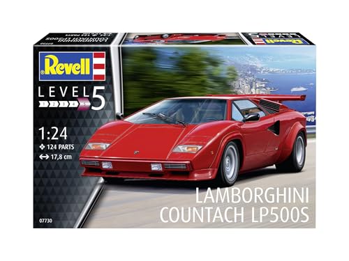 Revell 1/24 Lamborghini Countach LP500S Plastic Model Kit 07730 (Automobile)