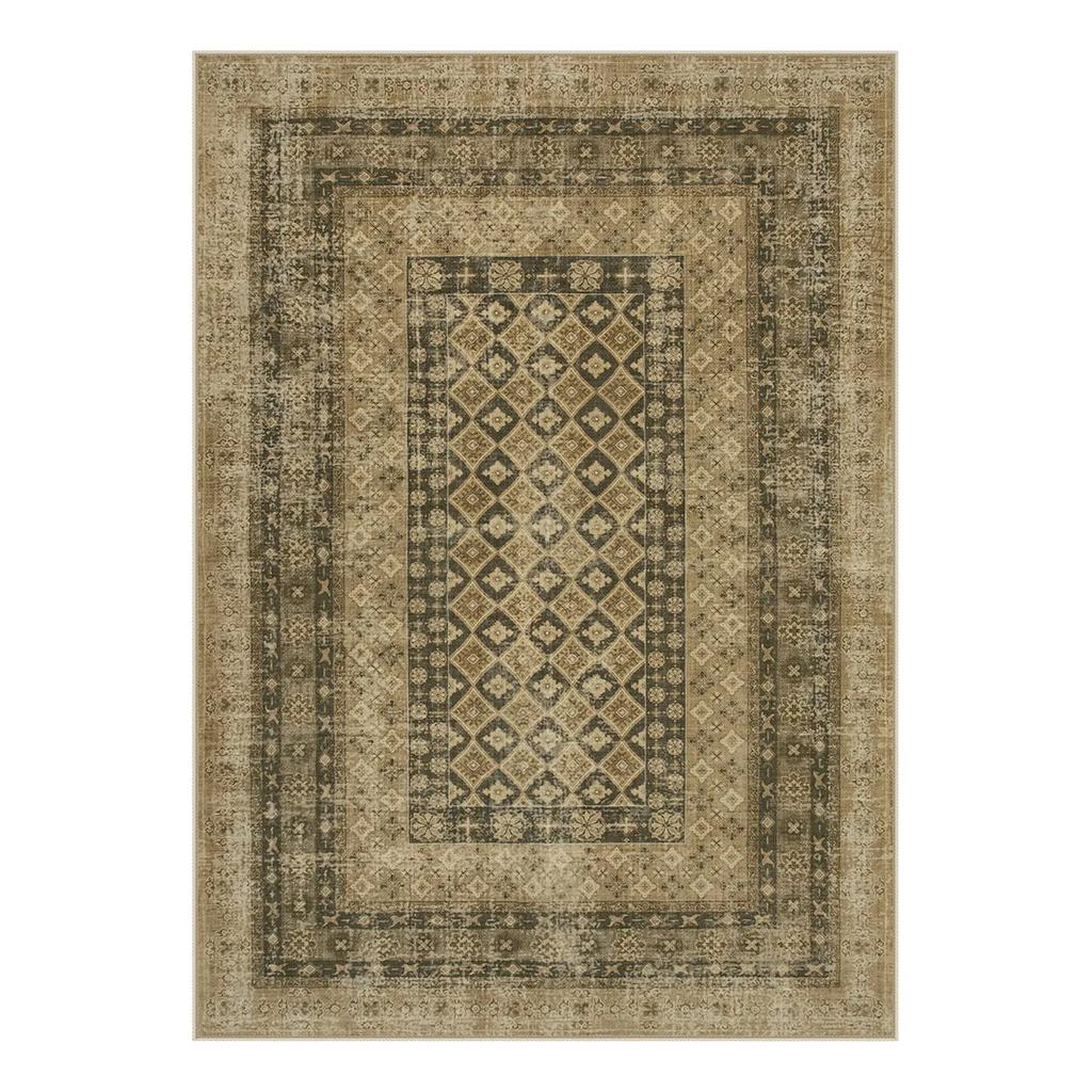 Daisy Waschbarer Vintage Bauernhaus Distressed Grüner Teppich Böhmischer Indoor Teppich Kinderzimmer Grüne Stilvolle und Bequeme Teppiche