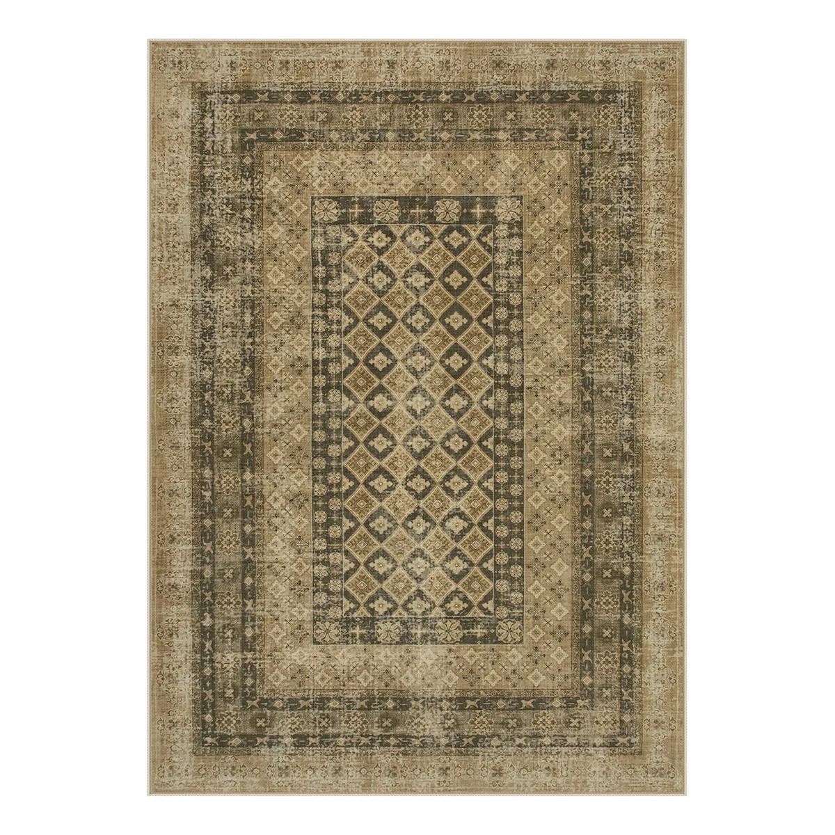 

Килим з богемним зеленим мотивом, що миється, для дому, дитячої кімнати, стильний зелений, зручний 50x80cm