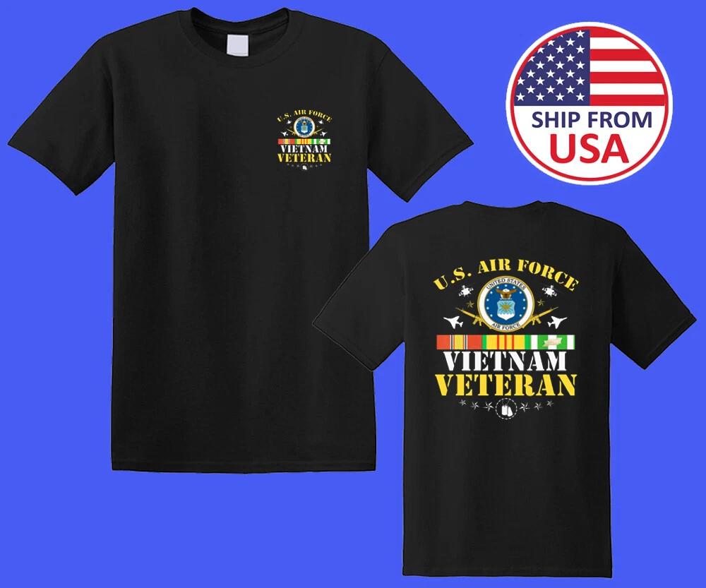 US Vietnam Veteran Air Force Army Military Men s Black Size S-5XL XL