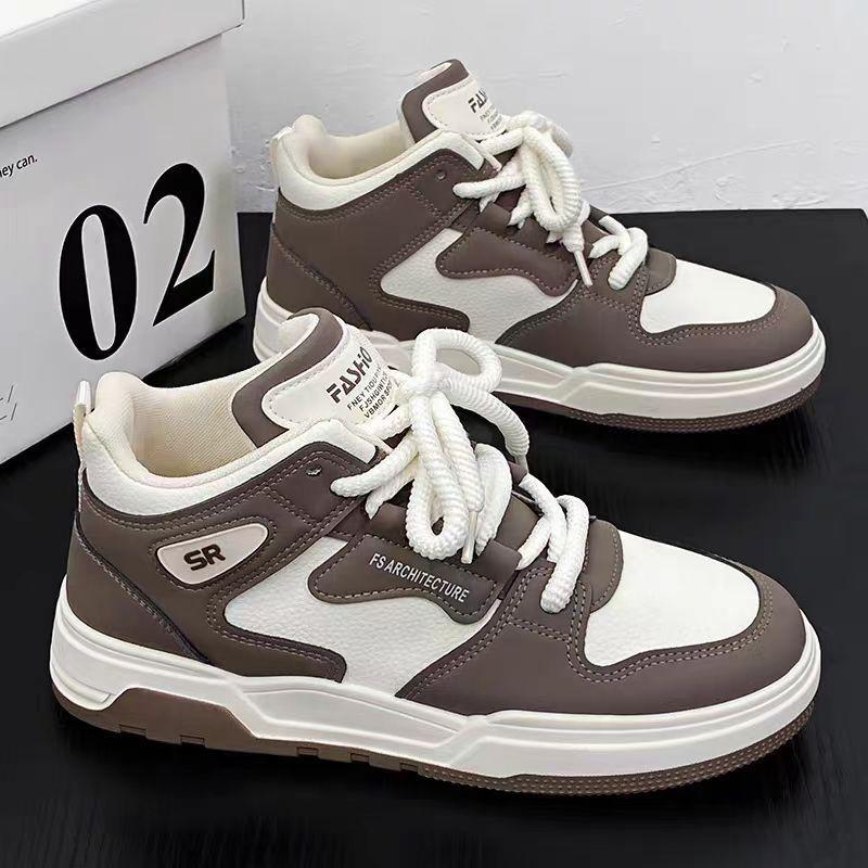 

Men s shoes spring 2025 new Hong Kong style high-top casual shoes trendy versatile platform shoes boys sports trendy shoes 44