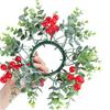 Red Fruit Candlestick Wreath Artificial Flower Eucalyptus Leaves Wreath  Christmas