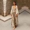 Cotton Beach Kimono Women Cover Ups Print Beach Cover Up Saida De Banho Para Praia Sarong Robe