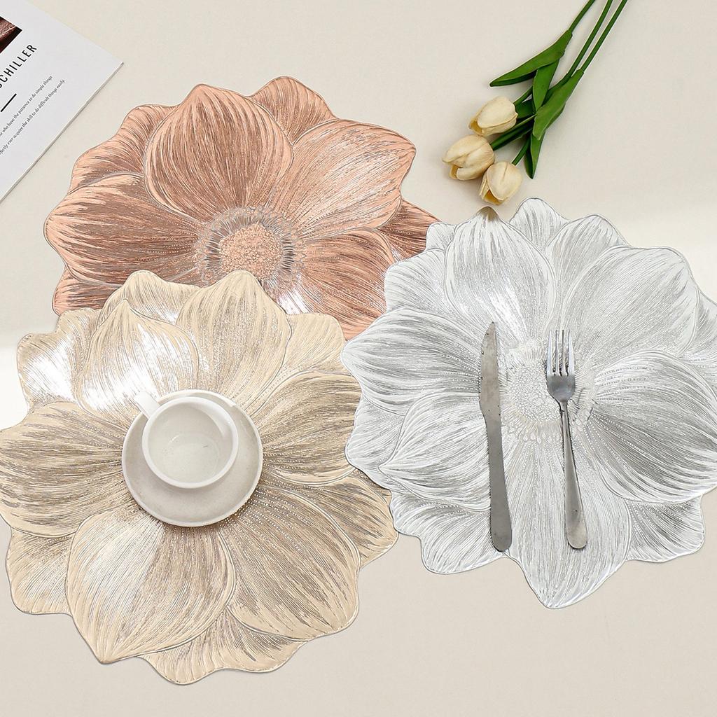 Neues Sonnenblumen-Tischset hitzebeständig PVC waschbar Wärmeisolierung Matte Hotel Restaurant Dekorative Tischmatte Ins-Stil