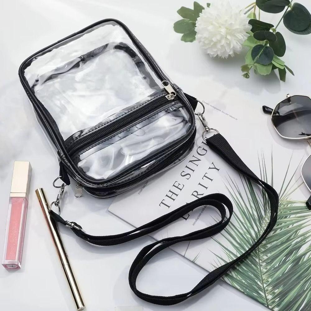 Large Capacity Crossbody Bag Waterproof Transparent Messenger Bag Clear Shoulder Bag  Unisex