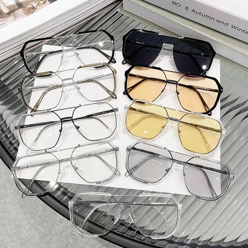 Unisex Myopia-Compatible Sunglasses with Large Retro Frame - Xiaohongshu Style #2238