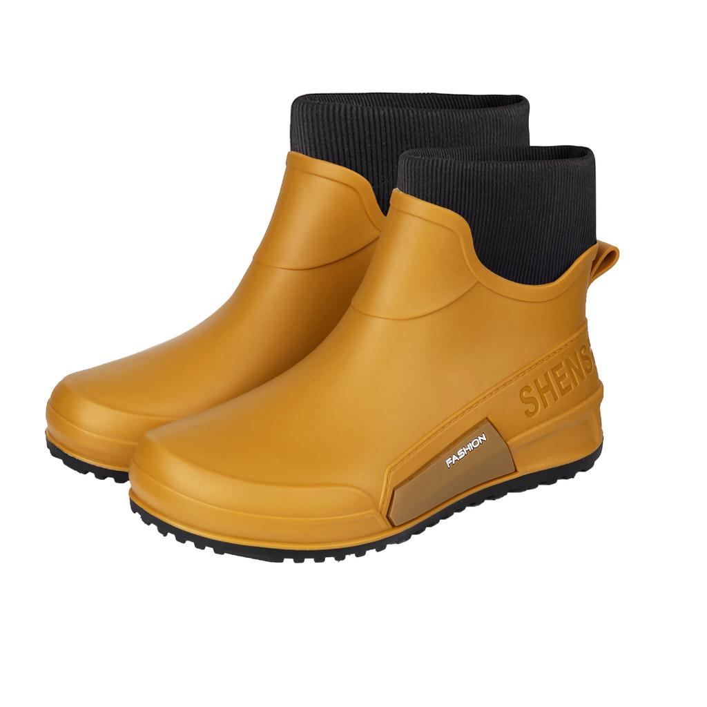 Water shoes couple rain shoes men's short tube low-top anti-skid outdoor rubber shoes fishing shoes lightweight rain boots women