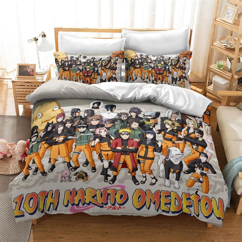 Japan Anime Red Cloud Bedding Set 3d Printed Duvet Cover Sets Pillowcase Twin Full Queen King Size Akatsuki Comforter Cover Sets