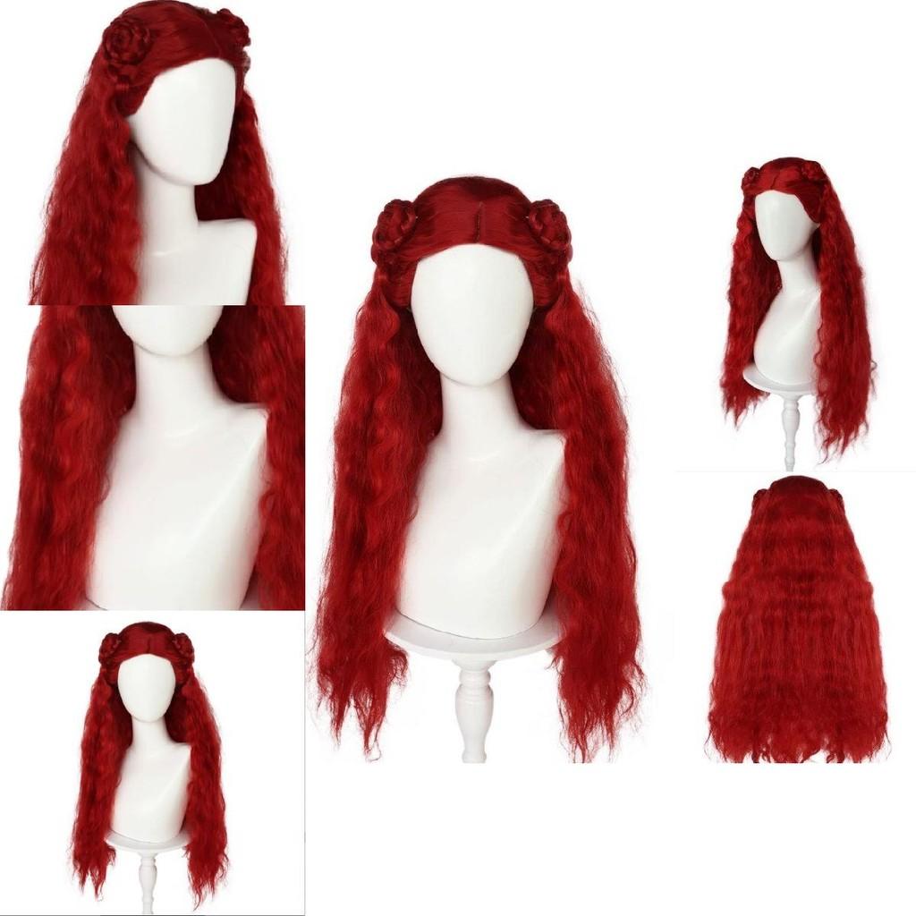 The Rise Descendants Of Red Women Wavy Wig Cosplay Headdress Show Decoration