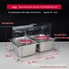 304 Stainless Steel Compartmented Display Rack with Lid for Kindergarten Meals and Cold Dishes
