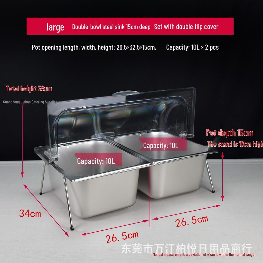 304 Stainless Steel Compartmented Display Rack with Lid for Kindergarten Meals and Cold Dishes