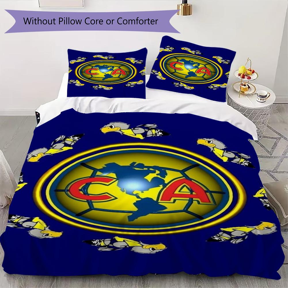 American Soccer Clubs Pattern Bedding uilt Set uilt Cover Pillowcase Home Decoration Birthday Gift (1 * duvet cover + 2 * pillowcase without core)05