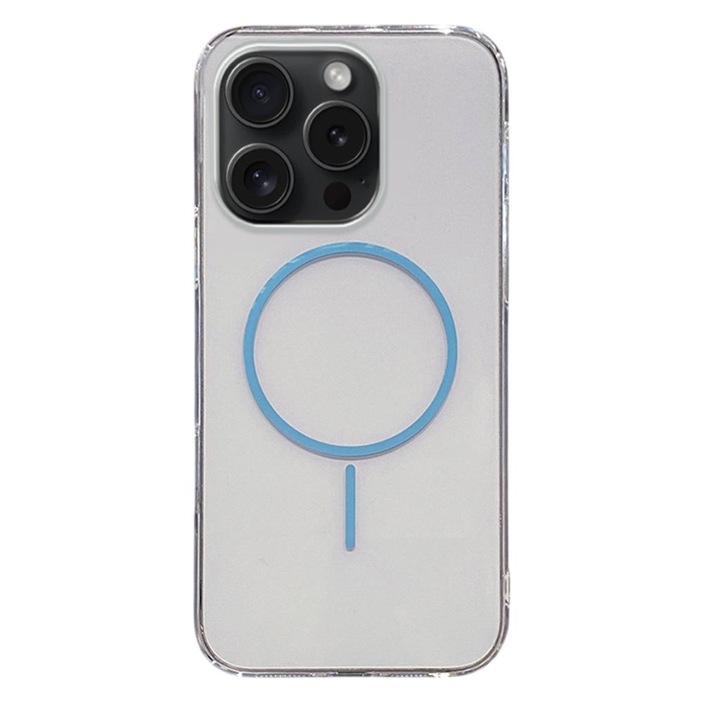 

For iPhone 15 Pro Case Compatible with MagSafe Clear Slim PC Phone Back Cover Transparent Blue