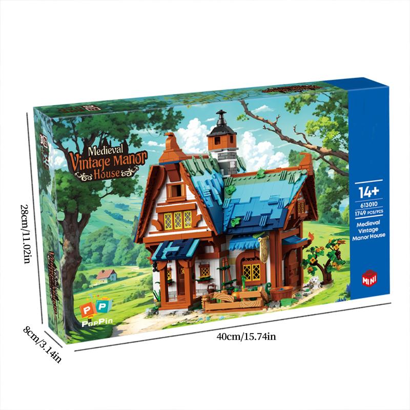 1749PCS Medieval Manor House Building Blocks Forest Hut Town Landscape Model Assembly Bricks Set With Figures Kids DIY Toy Gifts