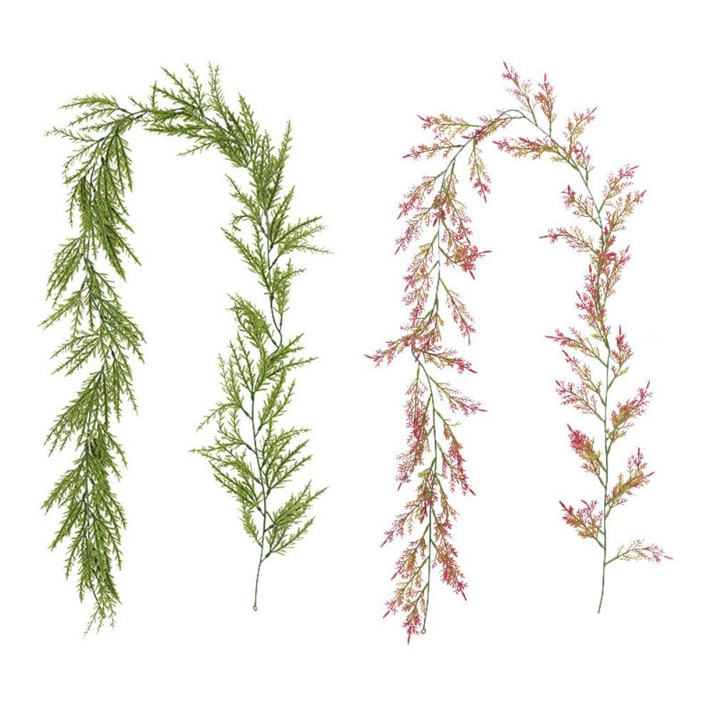 Green Christmas Pine Garland Plastic 180cm Lifelike Pine Vine Fireplace Stairs Decoration Party Supplies Artificial Pine