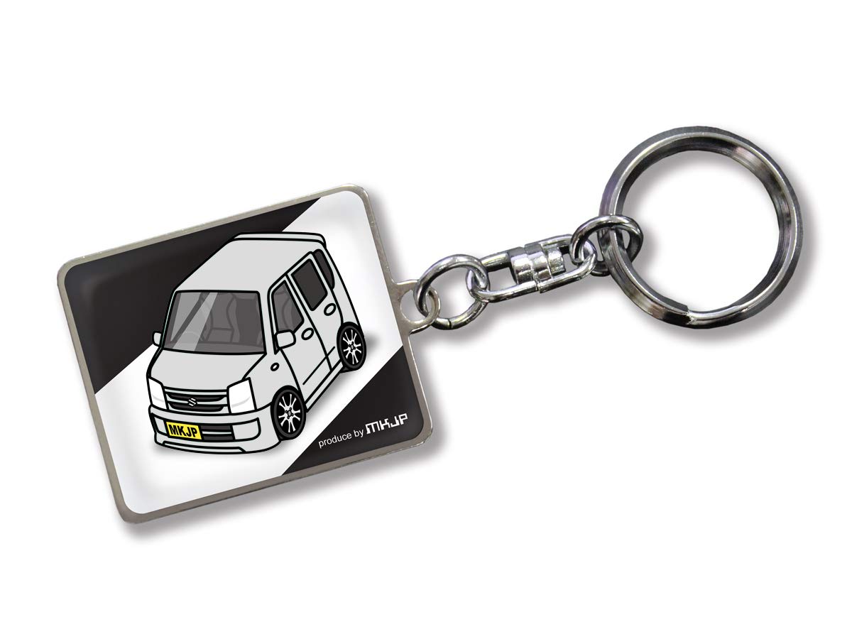 

Custom Keychain for Suzuki Wagon R Black Silver Car Color [MKJP] MH21S, Base,